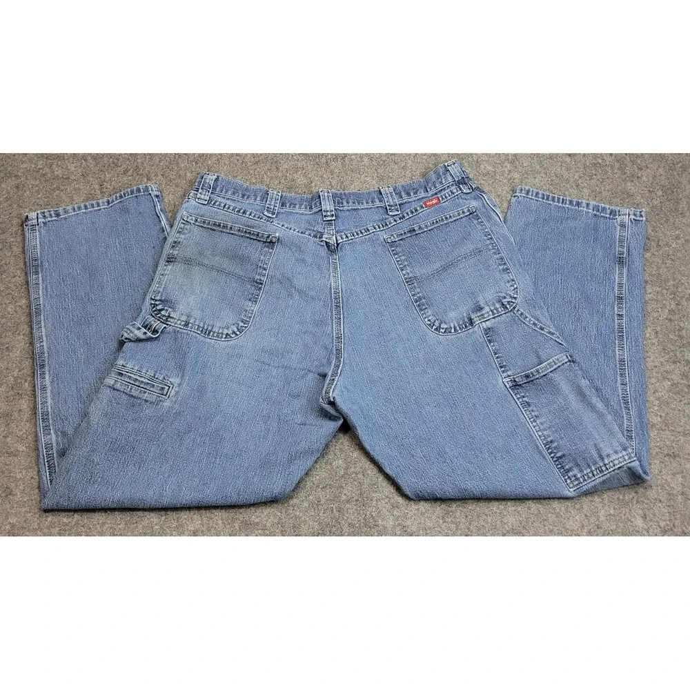 Wrangler Jeans Mens 38x30 Blue Denim Y2k Carpenter Workwear Rancher Country Cow